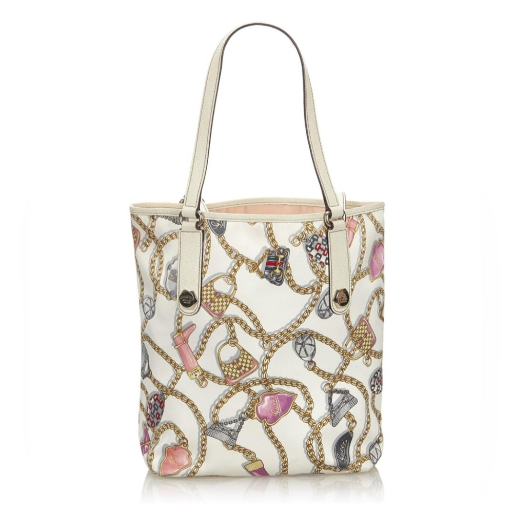 GUCCI Chains Nylon Tote